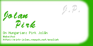 jolan pirk business card